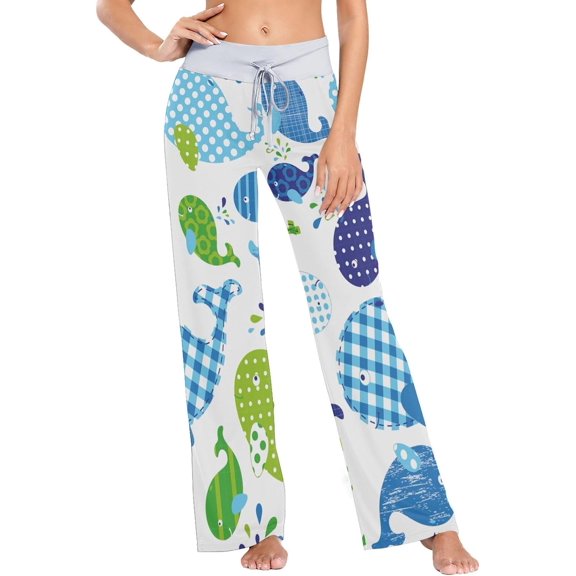 GZHJMY Women's Pajama Pants Cartoon Whale Comfy Stretch Sleepwear Essentials womens Lightweight Lounge Terry Pajama Pant, X-Small