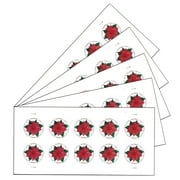 Poinsettia 5 Sheets of 10 Global Forever USPS First Class International Postage Stamps Christmas Celebrate Wedding Holiday (50 Stamps)