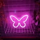 thumbnail image 3 of Letrero de neón de mariposa, luz de neón alimentada por USB o 3 pilas AA, decoración de mesa LED, decoración de pared para dormitorio, regalo de cumpleaños, suministros para bodas, 3 of 5