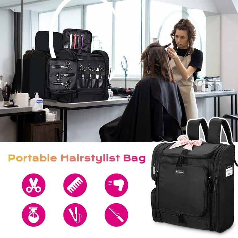 Byootique Hair Tools Travel Bag Barber Soft Sided Backpack Large