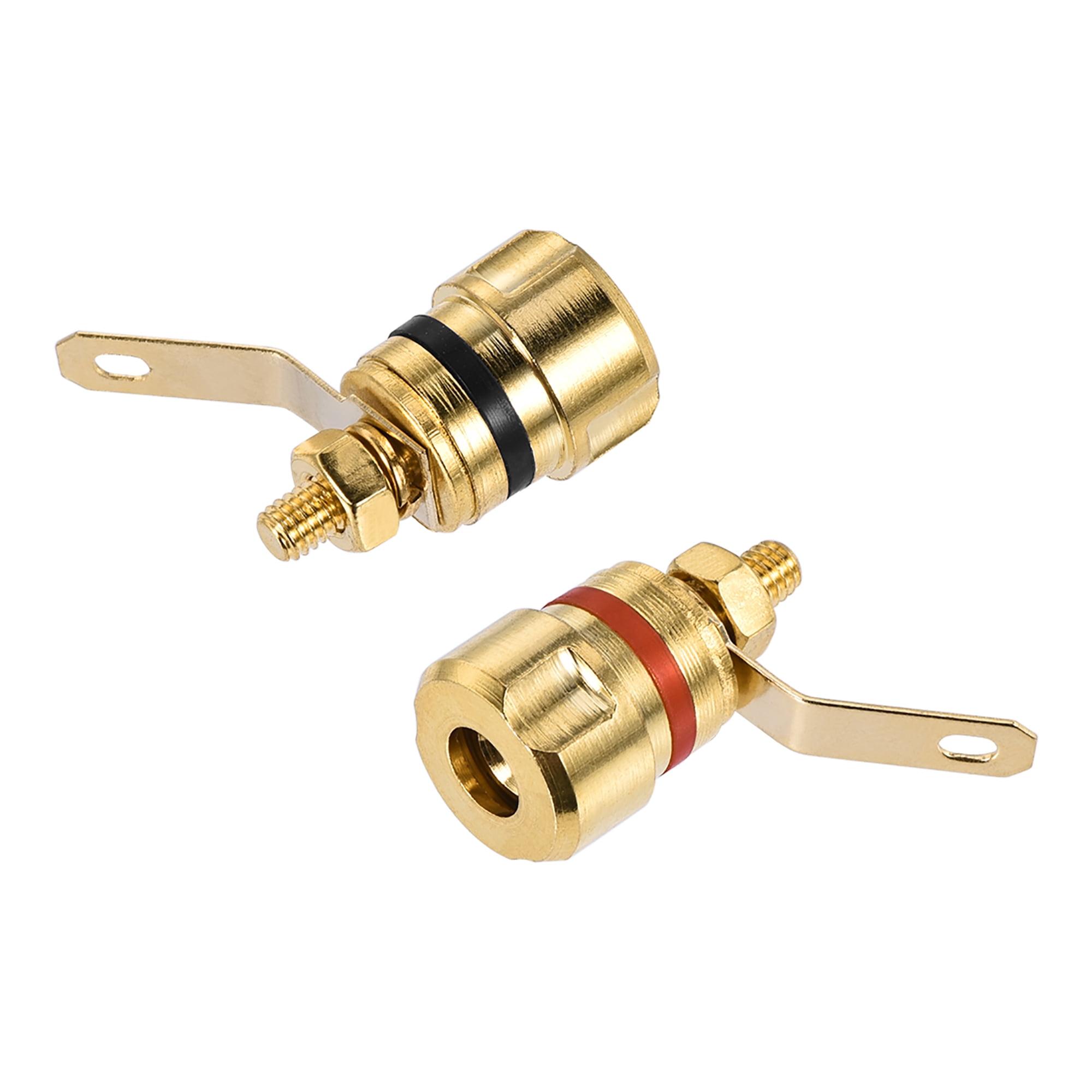 4pcs Gold Plated Audio Speaker 5mm Cable Binding Post Short Thread Terminals