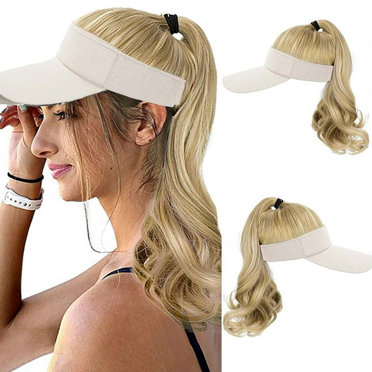 ZHXXCUM Ponytail Wig Baseball Cap, Hat Wig for Women
