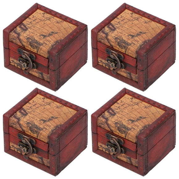 Wooden Small Box,4PCS Antique Wooden Small Wooden Storage Box Wooden Case Tailored for Perfection