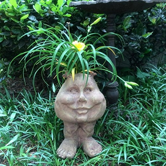 Homestyles Stone Wash Sister Suzy Q the Muggly Face Humorous Statue Planter Pot