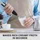 thumbnail image 2 of Rechargeable Milk Frother Handheld with 3 Speeds, Powerful Whisk Drink Mixer with 2 Heads for Coffee White, 2 of 5