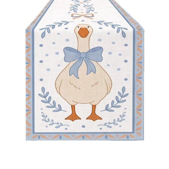 Goose Decor Table Runner,13x72 Inch Vintage Floral Printed Table Covers | Birthday Decor Table Cloth and Holiday Party Layout,Festival Table Setting