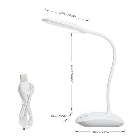 Lampe De Bureau Rechargeable Par Usb A 360 Rechargeable Par Usb Luminosite A 3 Niveaux Flexible Toucher De Controle Commande Veilleuse Veilleuse Pour L Etude De La Lecture Walmart Canada