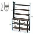 thumbnail image 2 of Yardi Yarda 6-Tier Bookshelf, Industrial Etagere Bookcase Storage Rack, Brown, 2 of 5