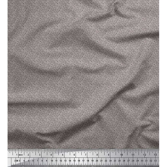 Soimoi Tissu Popeline de Coton Imprimé Triangle Tissu au Mètre 56 Pouces de Large