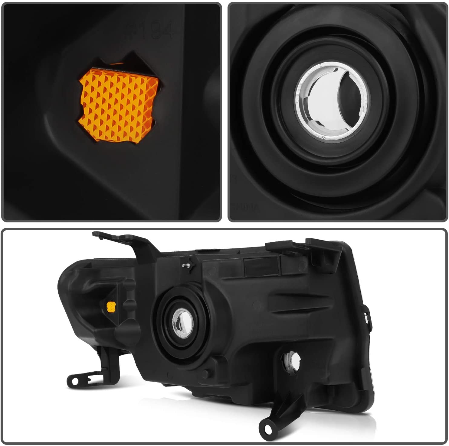 ECCPP Headlights Assembly Direct Replacement For Ford For Escape 2008-2012 Headlamps Chrome Housing Amber Reflector Clear Lens Left+Right Side