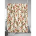 thumbnail image 5 of Pink Retro Rose Shower Curtain, Vintage Floral Bathroom Decor Curtains Set with Hooks, Waterproof Fabric Home Accessories， 72X 96 Inch Extra Long, 5 of 6