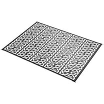 YYAo Indoor Rugs,Indoor Door Mat,Reversible Outdoor Rug Carpet RV Camping Rugs with Carry Bag, 9' x 12', Black & White Chain