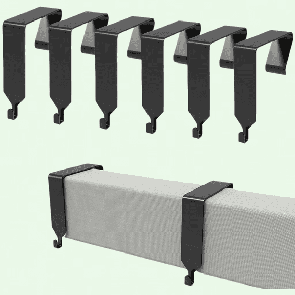 Metal Over Door Hook Panel, 4 Pieces Silver Over The Door Mirror Hooks, Office Cubicle Whiteboard Hanger