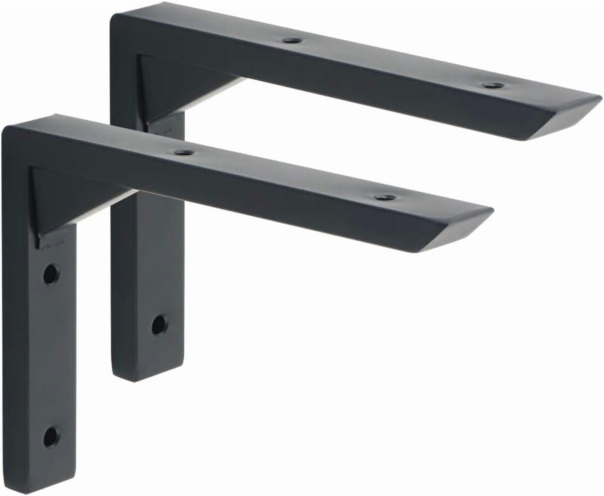 Heavy Duty 6 Inch Shelf Bracket (2-Pack) - Stainless Steel Wall Mounted Support Bracket for Shelves
