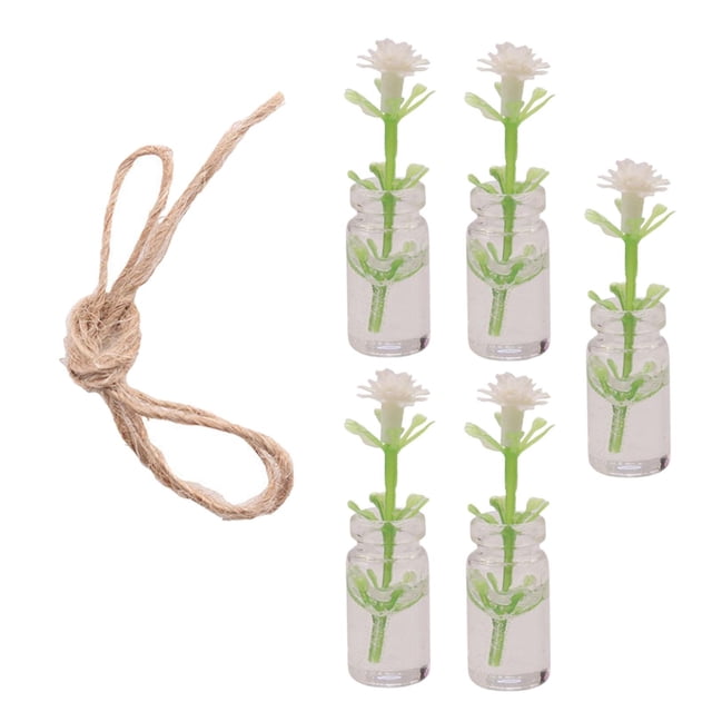 5 uds., 1/12, , plantación de agua realista con cuerda, Mini encantadora, decoración de botellas, adorno para juego de