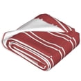 thumbnail image 4 of Bingfone Stripes Red White Print Flannel Fleece Blanket Throw Blanket For Bed,Sofa,Couch,Travel,Camping(80"X60"), 4 of 9