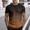 thumbnail image 2 of ZXLBBD T Shirts for Man Gradient Color Crew Neck Workout Shirts Athletic Performance Comfort Fit Short Sleeve Tee for Gym Training Casual Summer T-Shirt,Yellow,4XL, 2 of 4
