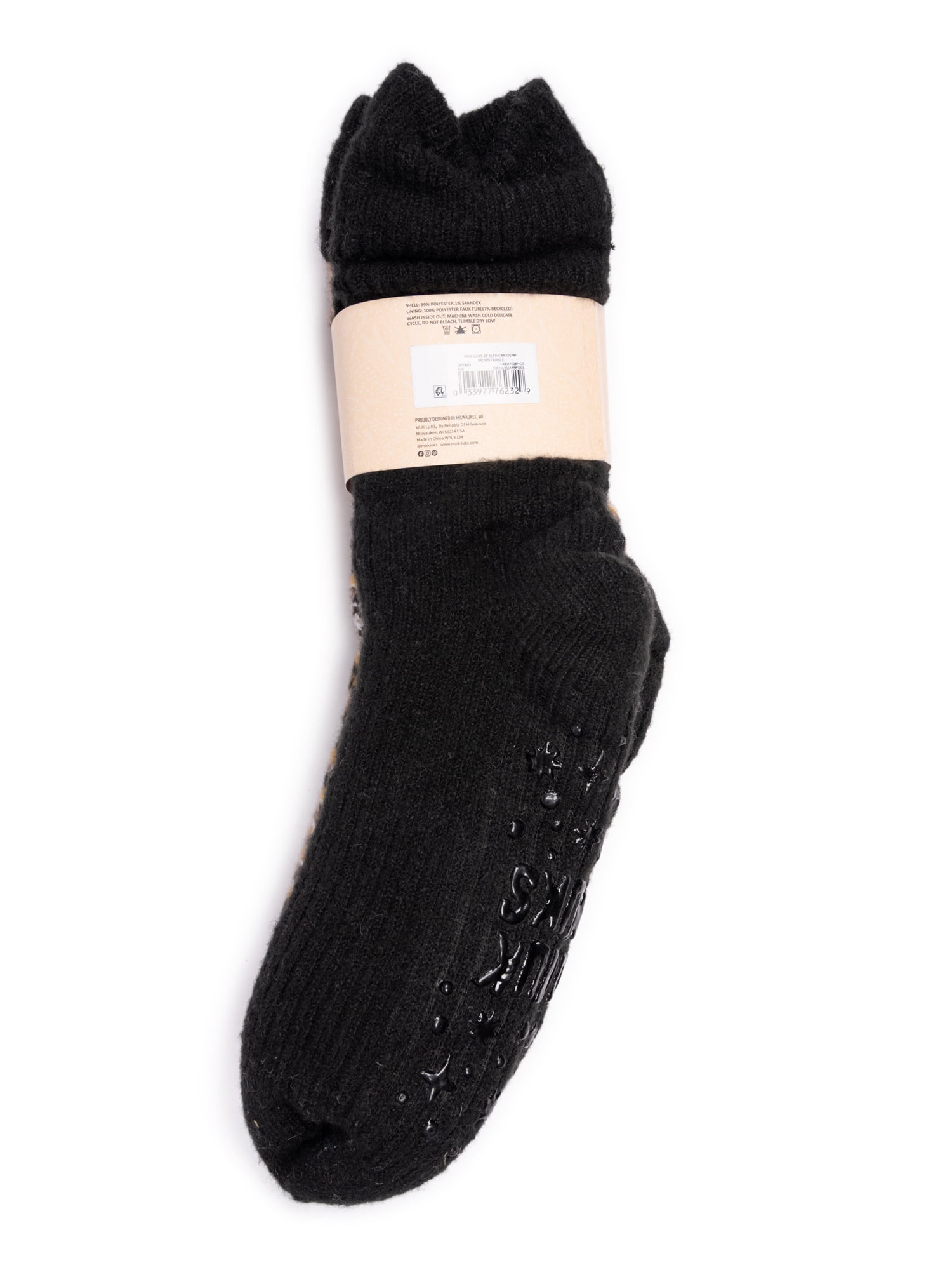 MUK LUKS Women's Tall Slouch Cabin Socks, 2-Pack, OSFM