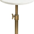 thumbnail image 5 of Kate and Laurel Engles Traditional Adjustable-Height Pedestal Drink Table, 10 x 10 x 30, White Marble and Antique Brass, Vintage Round Indoor Metal Plant Stand with Authentic Marble Tabletop, 5 of 10