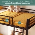 thumbnail image 6 of Netrum Twin over Full Bunk Bed,Heavy Duty Metal Low Profile Bunk Beds Fram with Ladder & Safe Guardrail,Bunk Bed Twin over Full for Teens Adults,No Box Spring Needed,Black, 6 of 9
