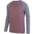 thumbnail image 1 of Kinergy Two Color Long Sleeve Raglan Tee 3Xl Maroon Heather/Graphite Heather, 1 of 1