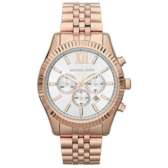 Michael Kors Men Watches MK8313 Quartz Gold Plated White