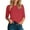 Red, variant on Slim 3/4 Sleeve T Shirts for Women Lightweight Casual Tee Crew Neck Top Summer Army Green L