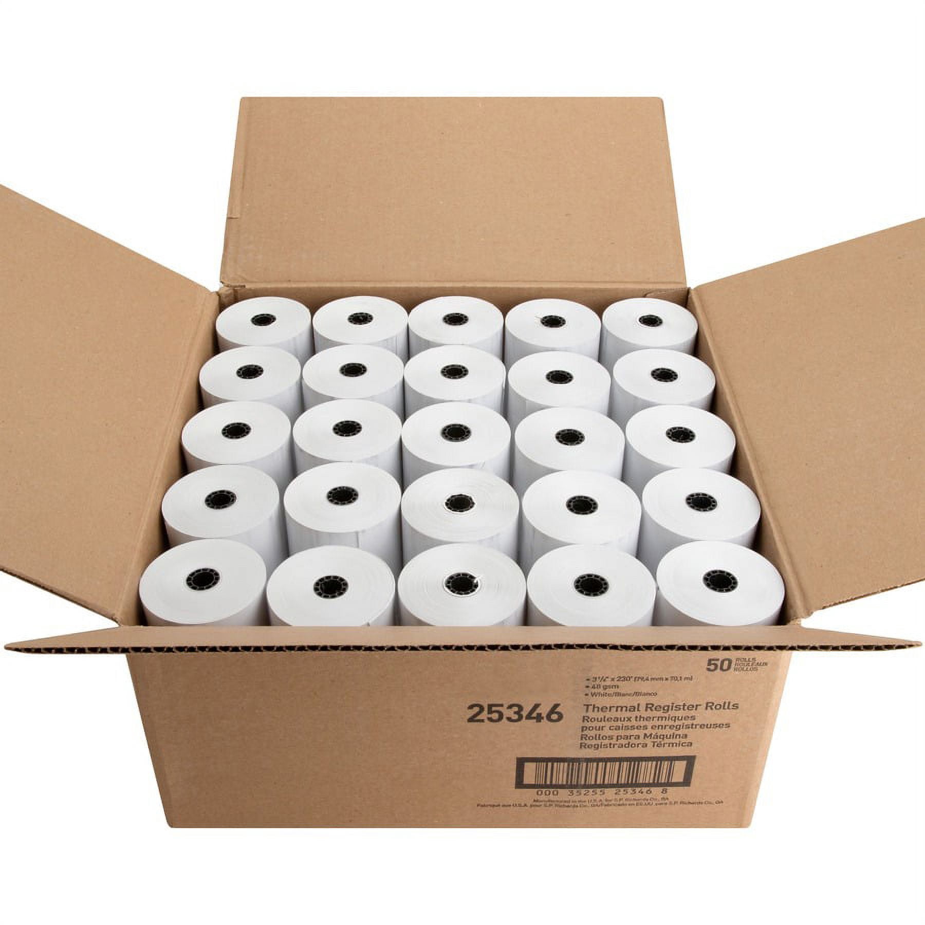 Business Source Thermal Thermal Paper - White - 3 1/8" X 230 Ft - 48 G/m² Grammage - Smooth - 50 / Carton