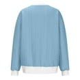 thumbnail image 4 of ZQGJB Fall Crewneck Sweatshirts for Women Casual Solid Color Cable Knitted Pullover Jumper Tops Loose Lightweight Comfy Workout Sweaters Light Blue S, 4 of 5