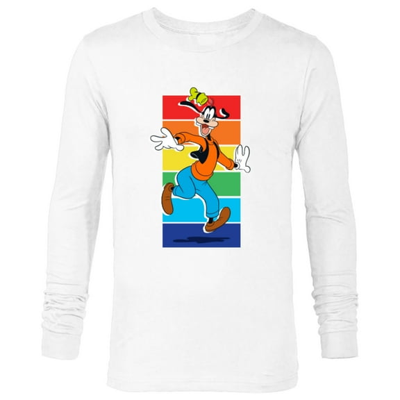 Disney Goofy Rainbow - Long Sleeve T-Shirt for Men -Customized-White
