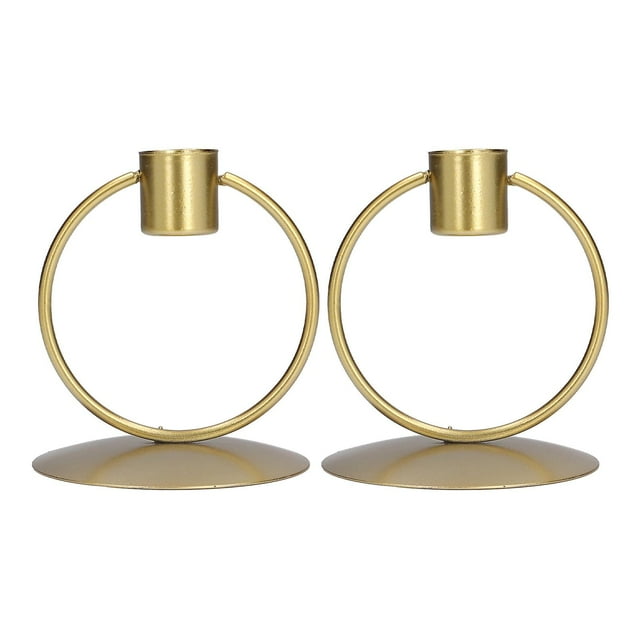 Bougeoir rond en fer doré, simple et élégant, décoration de table pour la maison