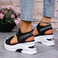 thumbnail image 4 of Dakaela Sport Walking Sandals for Women Wedge Platform Hiking Slip on Shoes Mesh Summer Sandal Black 8, 4 of 6