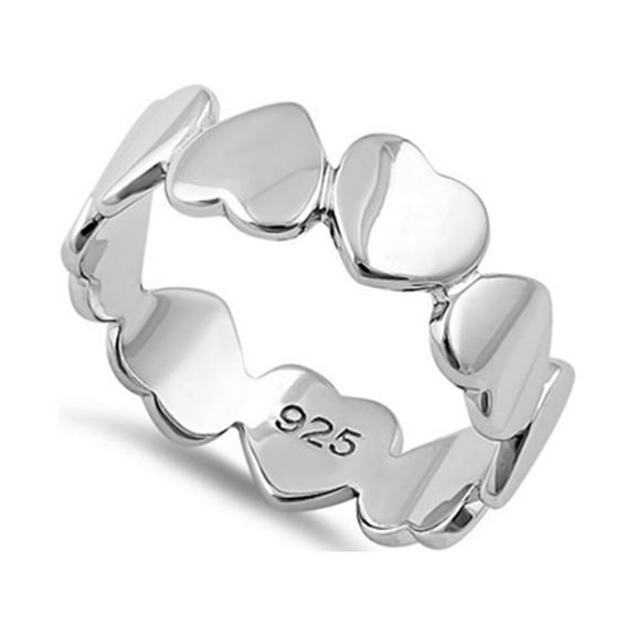 925 Sterling Silver Oxidized Platinum Plated Infinity Heart Stackable Women Valentines Day Gifts Ring
