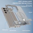 thumbnail image 4 of Dteck Magnetic Case for Samsung Galaxy S25 Ultra,Shockproof TPU+PC Anti-Slip Compatible with Mag Safe Case Adjustable Kickstand Frosted Translucent Matte Phone Cover,Darkgray, 4 of 6