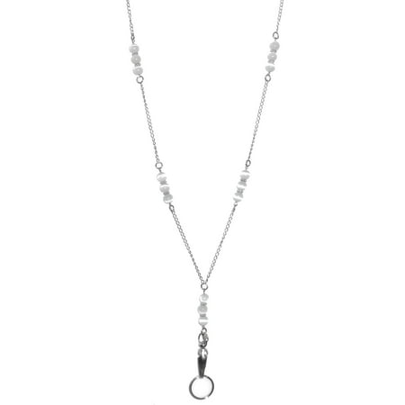 Baumgartens Beaded Id Chain - Hidden Hollow Beads Stainless Steel Necklace, 34