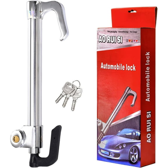 Steering Wheel to Brake Lock with Keys, Anti-Theft Car Locking Device Universal Security Lock for Vehicle, Truck, SUV, Van