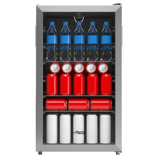 Crownful 120 Can Beverage Refrigerator and Cooler with Adjustable Shelves, Silver