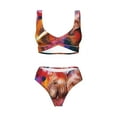 thumbnail image 4 of Daiia Oil Paintings of Elephants Women's Bikini Set Two Piece Swimsuit High Waisted Bikini Adjustable Straps Bikini Perfect for Beach, Pool, and Summer Vacation-Large, 4 of 9