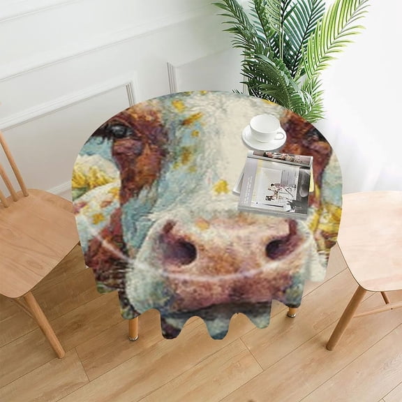 RKSupls 60 Inch Round Tablecloth, Pink Fish Pattern Premium Polyester Straight Edge Wrinkle Resistant Washable Table Cover for Party Home Dining Decor