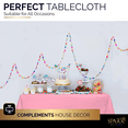 thumbnail image 4 of Amcrate Rectangular Plastic Pink Reusable Tablecloth Cover - Ideal for Weddings, Partyâ€™s, Birthdays, Dinners, Lunchâ€™s, Or for Any Tableware Use, (54" x 108"), 4 of 8