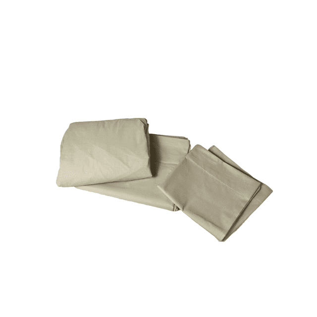Juego Sábanas KS 144 Hilos Beige - 1 Plana, 1 Cajón, 2 Fundas