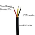 thumbnail image 2 of Cable de alimentación 22Awg Ul2464 Cable eléctrico trenzado Led rojo, negro y amarillo 3 conductores cobre estañado (2464-22Awg-3C- 25 pies), 2 of 5