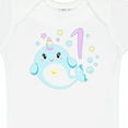 thumbnail image 4 of Inktastic Happy 1st Birthday with Cute Narwhal Stars and Bubbles Boys or Girls Baby Bodysuit, 4 of 5