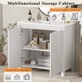 thumbnail image 5 of 36" Sturdy Bathroom Vanity with Storage, Modern Minimalist Bathroom Vanity with Soft Close, Freestanding Storage Cabinet with Ceramic Sink for Bathroom Organizer, Antique White, 5 of 9