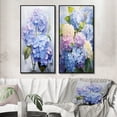 thumbnail image 1 of Designart "Blue violet Hydrangea Eternal Blooms II" Hydrangea Framed Wall Art Set Of 2 - Blue Floral Framed Canvas Set For Living Room Decor, 1 of 6