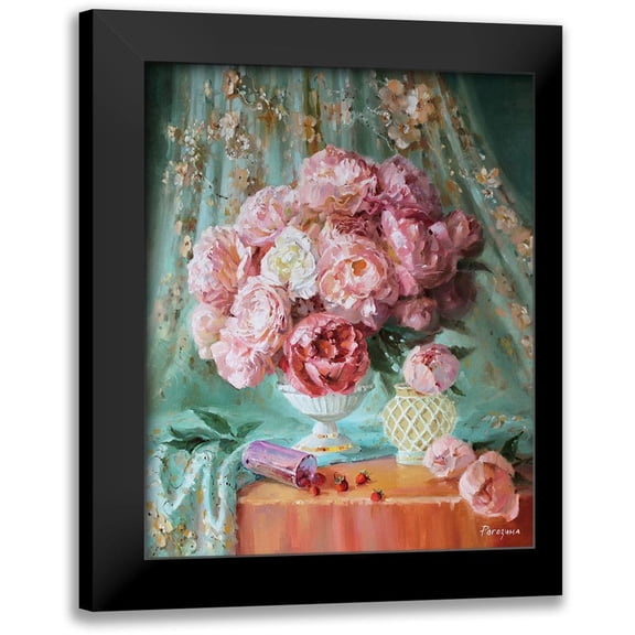 Rogozina, Svetlana 12x14 Black Modern Framed Museum Art Print Titled - Still Life with Peonies