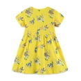 thumbnail image 2 of WIBACKER 2-7T Kids Girls Summer Casual Dresses Cotton Short Sleeve Crew Neck Dress for Toddler - Yellow Flowers, 2 of 8