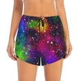 thumbnail image 2 of Goofa Bright Universe Printed Women 2 in 1 Running Shorts,Quick Dry Athletic Workout Shorts,High Waisted Athletic Shorts with Liner Pockets-, 2 of 9