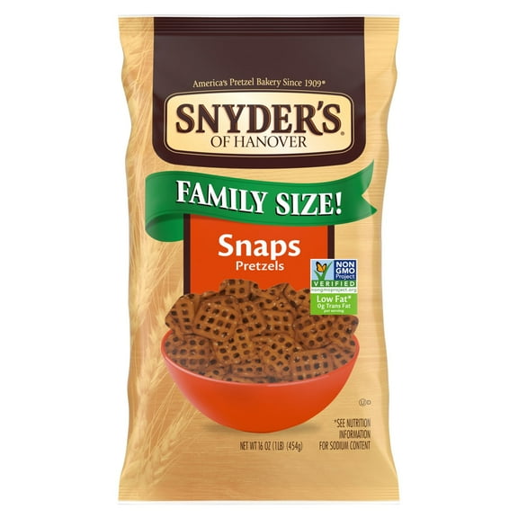 2 Pack - Snyder's Of Hanover Pretzel Snaps Family Size 16 oz Package May Vary