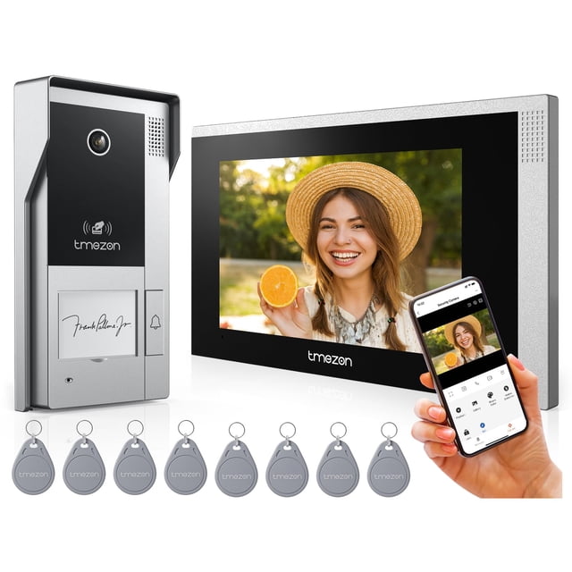 Sistema de videoportero WiFi, timbre, monitor TMEZON de 7 pulgadas